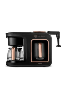 Karaca Hatır Plus Barista 6 in 1 Latte Cappucino ve Közde Türk Kahvesi Makinesi Black Copper